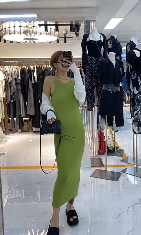 [semi plain] net version advanced long suspender dress ys1-l031\zjy