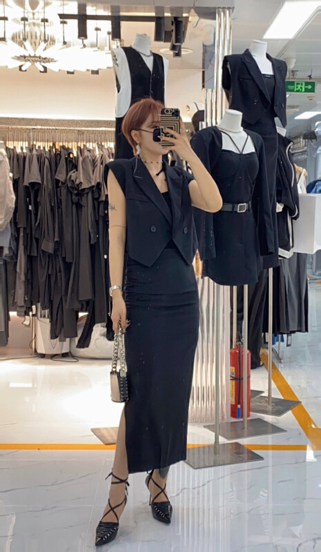 [semi vegetarian] fashion split Royal sister versatile skirt a835\zjy