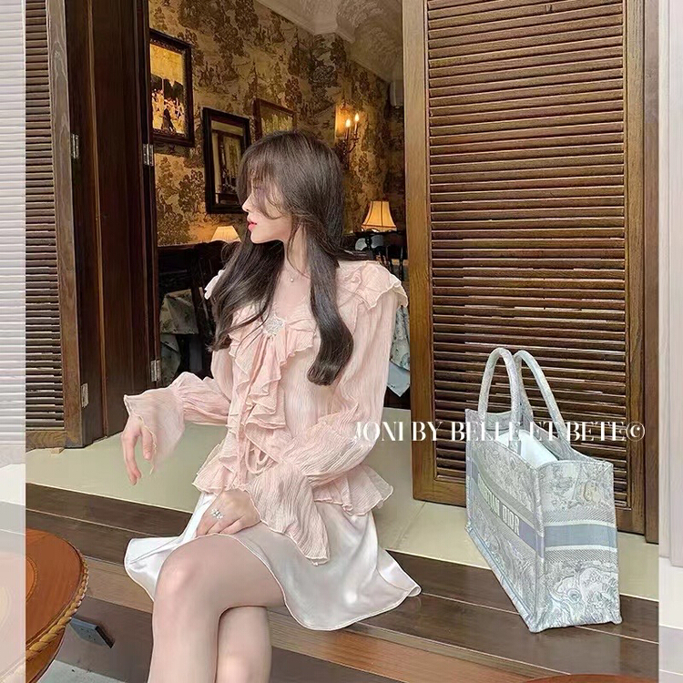 [miss.c studio] Korean Ruffle lace up shirt 2288\zxx