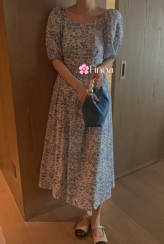 In early summer! [finoa] Korean soft floral dress 10392\cls