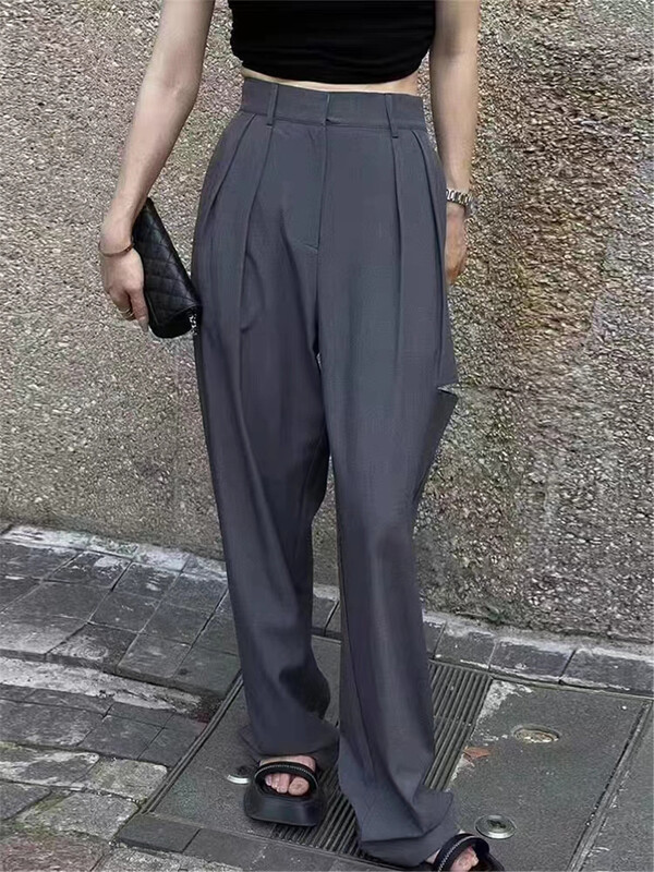 [semi plain] comfortable and versatile pants with holes q806\zjy