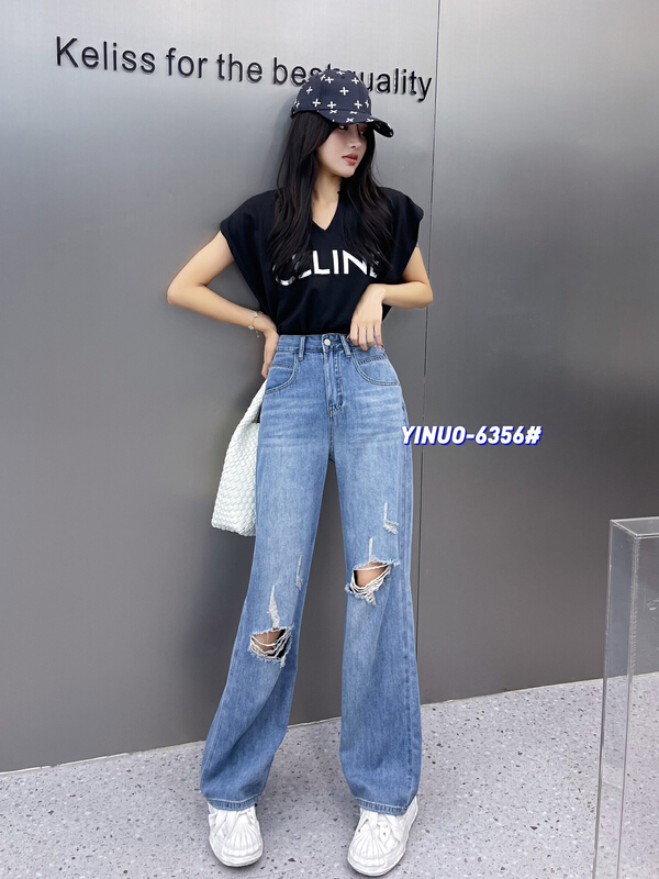 [Yinuo Yinuo jeans] wide leg Korean versatile skinny jeans 6356\zjy