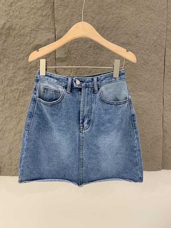 [context sense] Korean color blocked high waist denim skirt dsfl071\csx