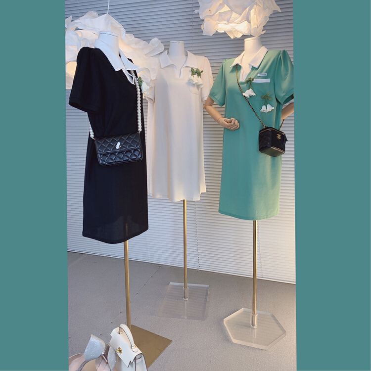 Large women's m-4xl [ou zhengsha] Korean loose thin dress (with Brooch) 18877\jj