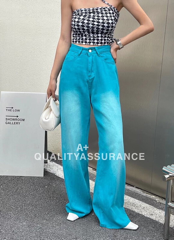 [a+] Korean version straight leg gradient jeans 6911-1\l