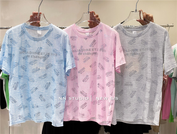 [NN] Korean fashion round neck letter all over short sleeve T-shirt 7526\xyy