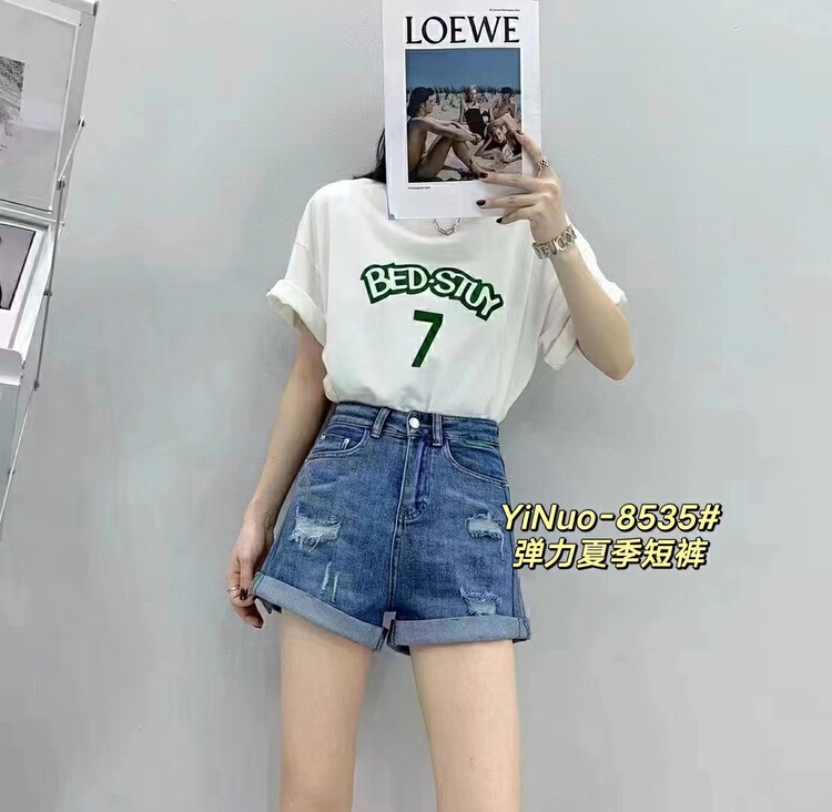 [Yinuo Yinuo denim] elastic versatile essential denim shorts ys1-8535\zjy