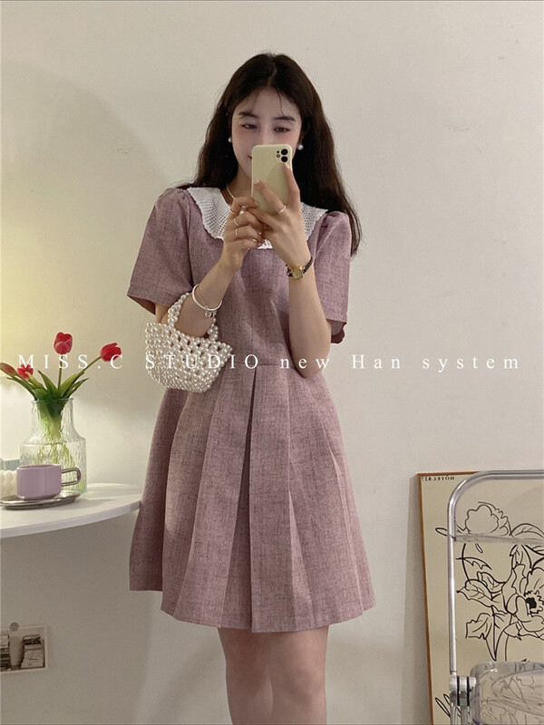 [miss.c studio] baby collar hem crimping age reducing dress 1567\zxx