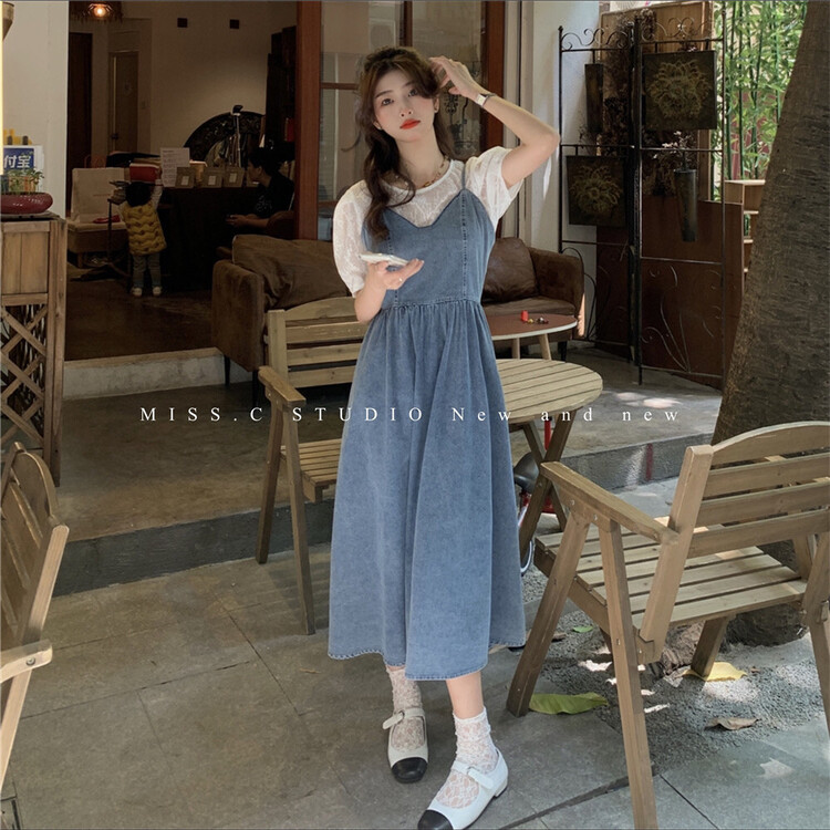 [miss.c studio] simple Korean sling slim dress (with small shirt) 1573\zxx