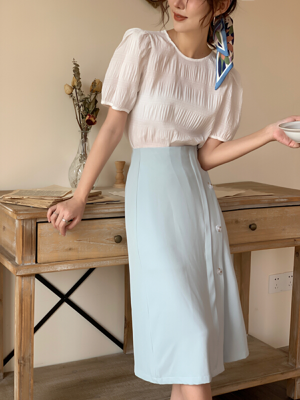 [text sense] diagonal split thin skirt atts817\csx
