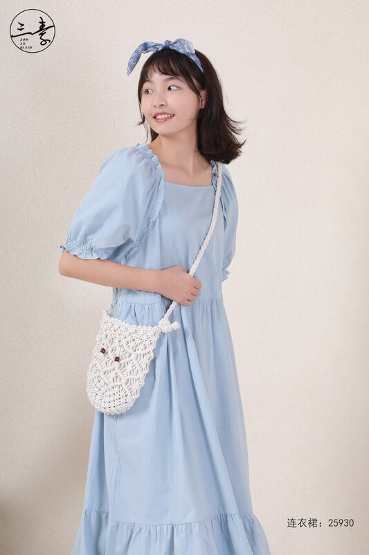 [original of three plain clothes] artistic retro elegant versatile dress 25930