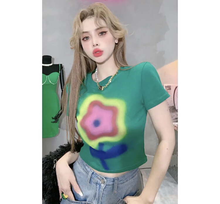 [ou zhengsha] Korean design printed shirt 18873\jj