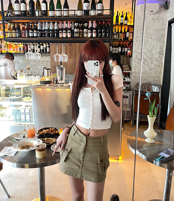 [colorfui] fashionable slim and versatile skirt 6529\jj