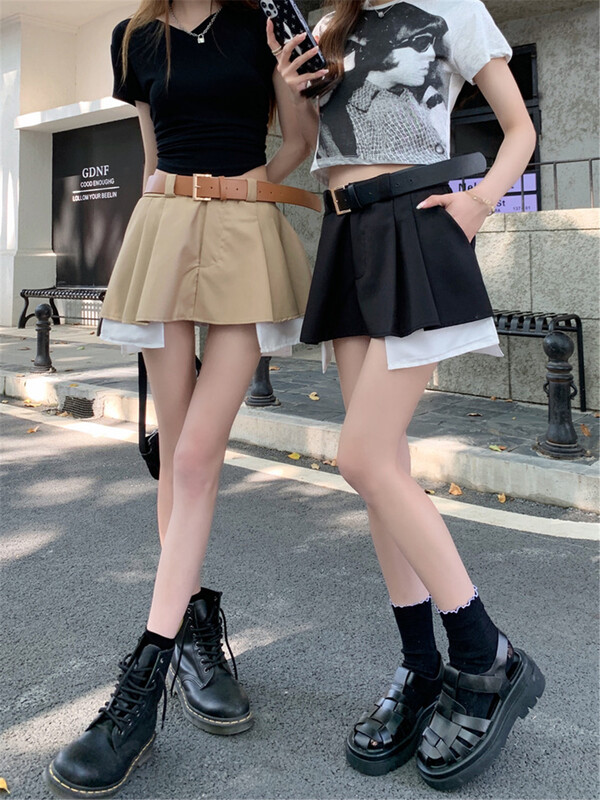 [d.ffstudio] color blocked high waist slim skirt (with belt) ys1-1290\wtt