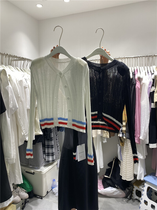 【MISS SUNFLOWER】休閒撞色修身針織開衫  1035#  OZQ