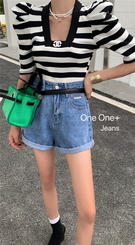 【ONE ONE家】韓版簡約百搭牛仔短褲  YS1-896#  ZXL