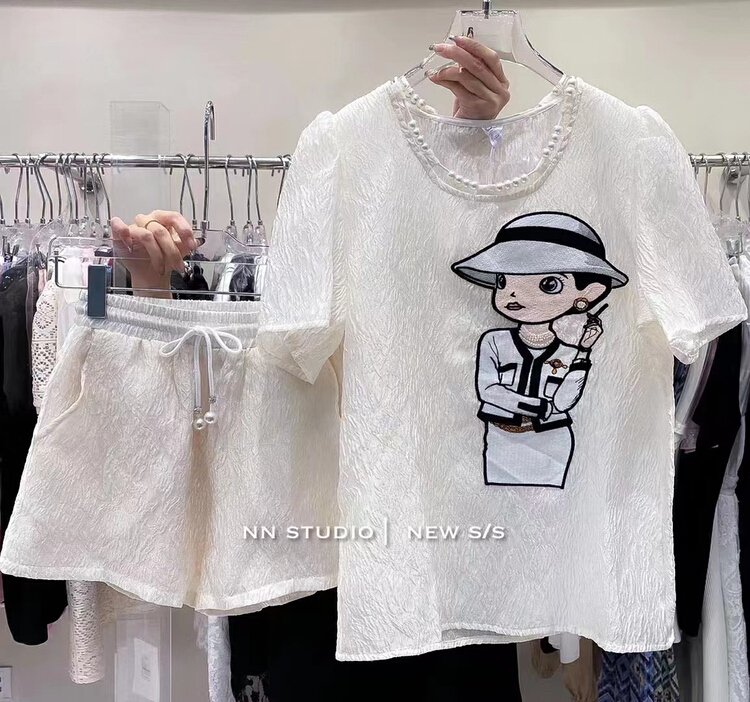 [NN] Korean style commuter neckline Beaded exquisite women's Sticker Set 9731\xyy