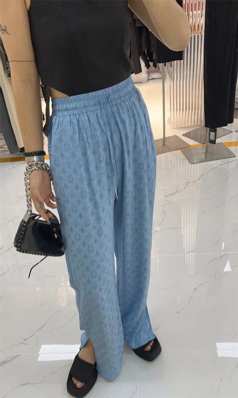 [semi plain] elastic waist straight tube versatile casual pants q809\zjy