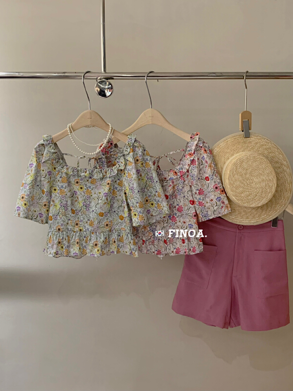[finoa] sweet square collar floral shirt 10536\cls