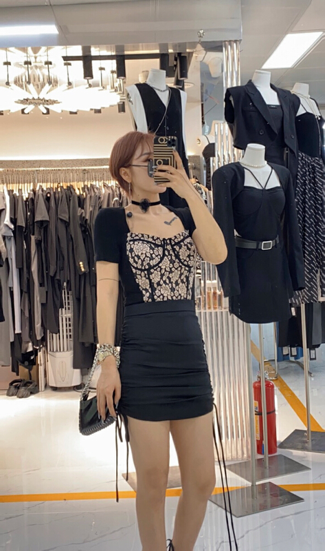 [semi vegetarian] sexy hot girls' short splicing shirt z102\zjy
