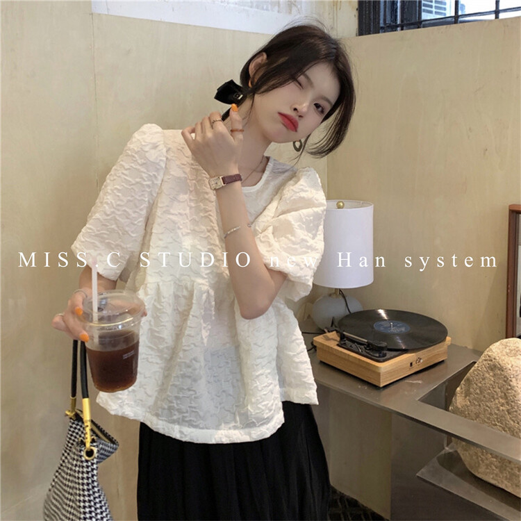[miss.c studio] crew neck solid color simple shirt 6136\zxx