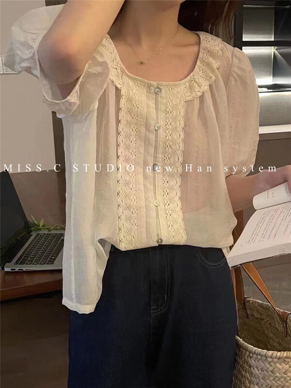 [miss.c studio] Korean fresh aging lace shirt 6026\zxx