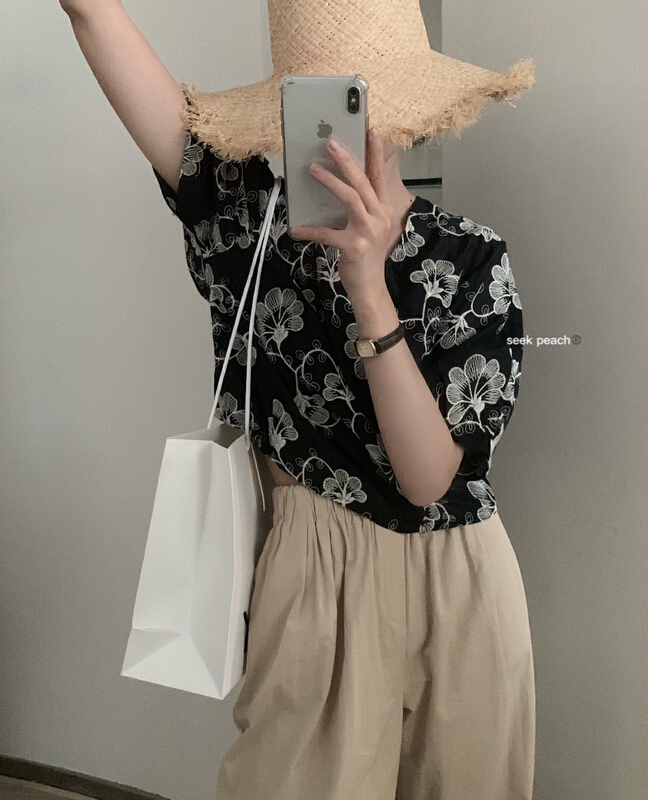 [seek peach] square neck fashion classic shirt 5332\ll