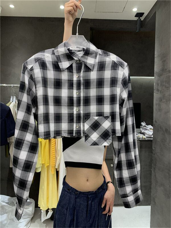 [tomorrow] casual breasted plaid shirt 5106-1t\ozq