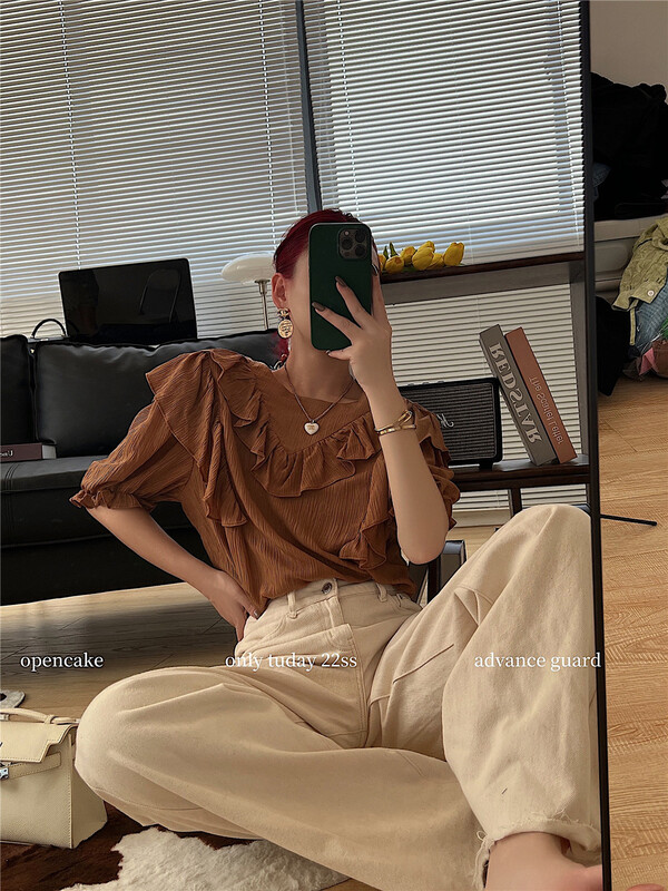 [open] simple, loose and sweet shirt 3905\ozq