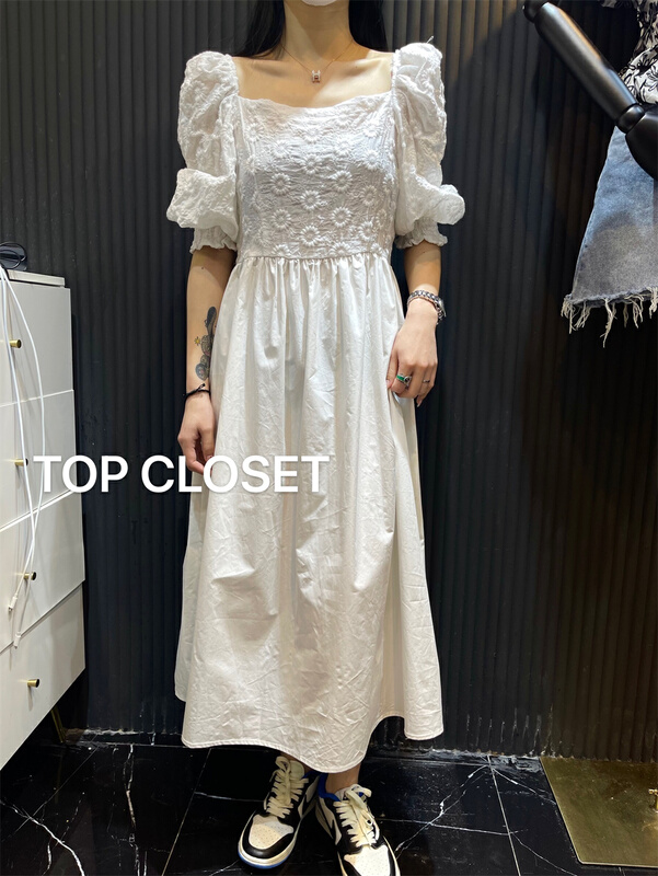 New in early summer! [top close] French square neck dress 6896\ozq