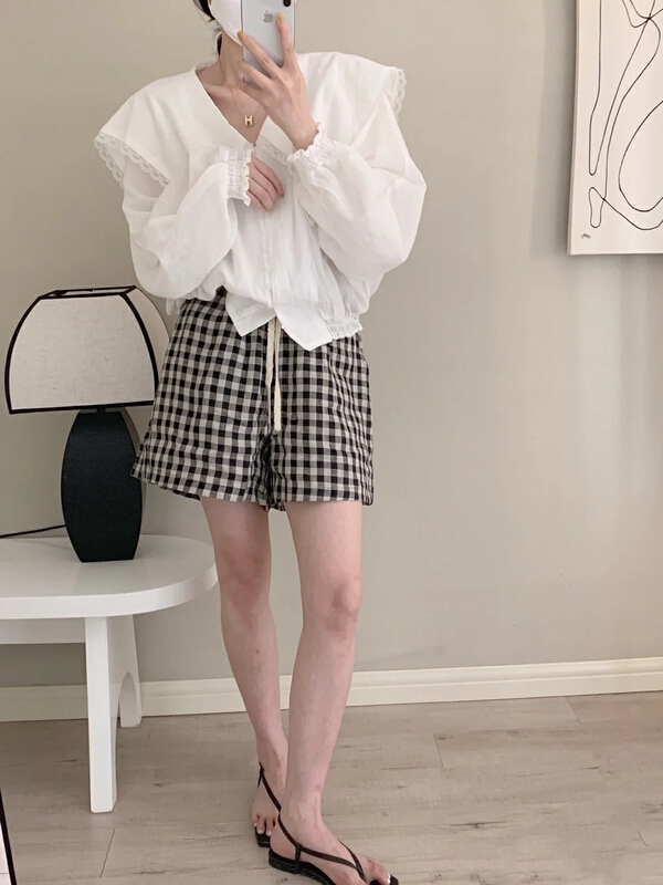 [baby] Lapel lace button up shirt 8693\wtt