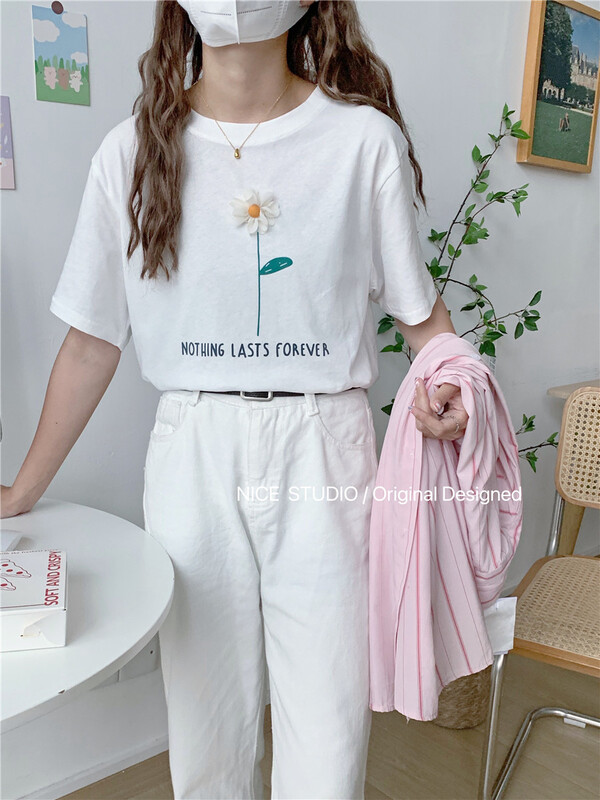 [naisijia] cartoon printed loose short sleeve T-shirt 9972\zjy