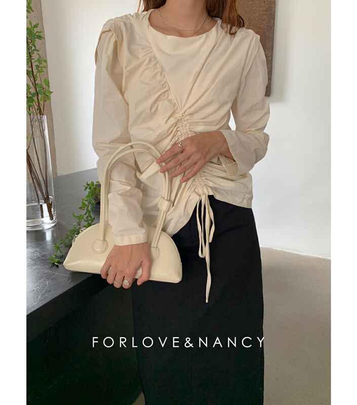 [forlove&nancy] round neck simple loose and gentle blouse 86147\cqw