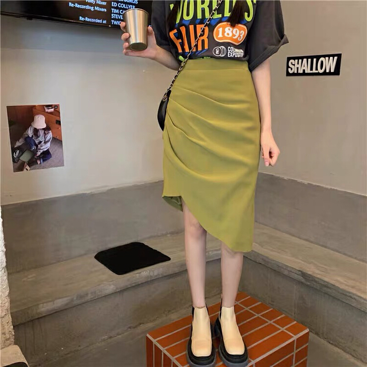 [u say] Korean versatile irregular design pleated skirt 66109\lsl