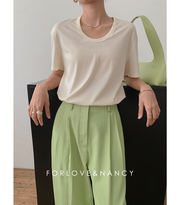 [forlove&nancy] Korean simple and versatile short sleeve T-shirt lb2taj320n\cqw