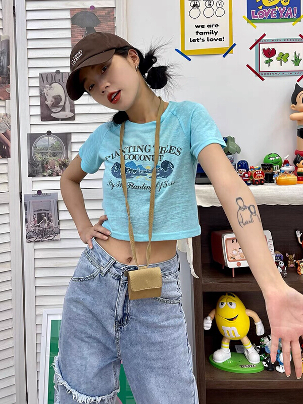 [lab eeda] American retro Spice Girls slim short sleeve T-shirt 3149\ozq