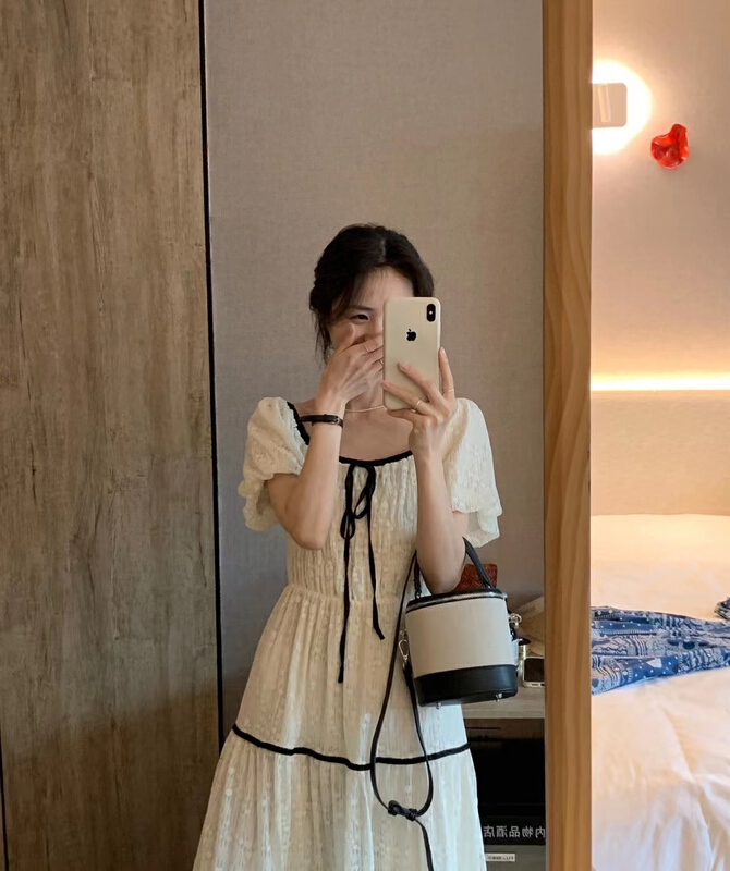 [baby] Korean color blocking texture lace dress ys1-8700\wtt