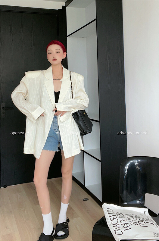 [open] loose texture and versatile long sleeve suit 8807\ozq