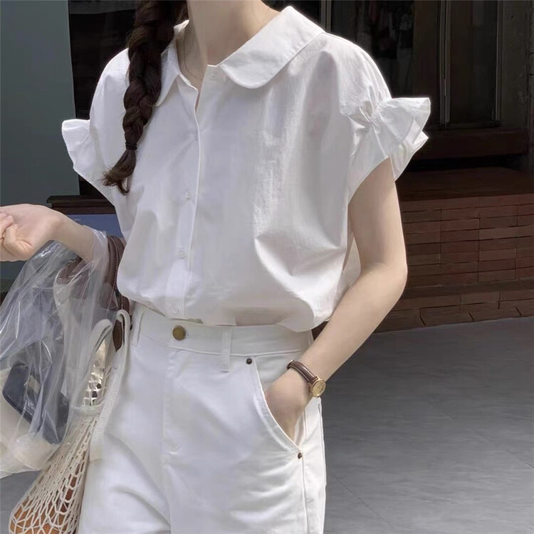 [sugar offices] baby collar flying sleeve sweet shirt 1229\hbx