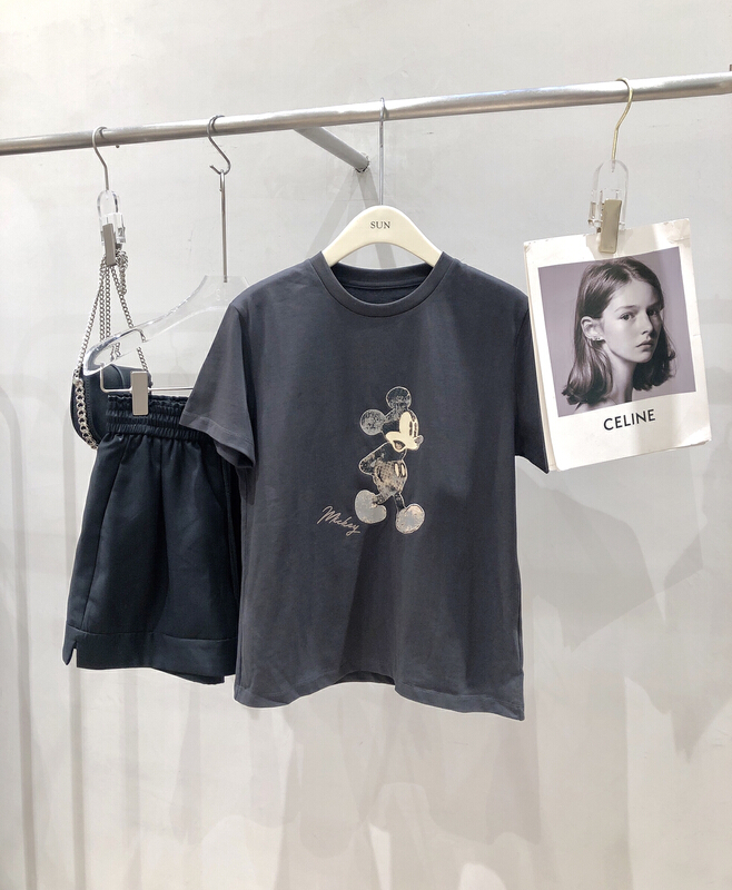 [sun] retro cartoon used short sleeve T-shirt kr0118\y