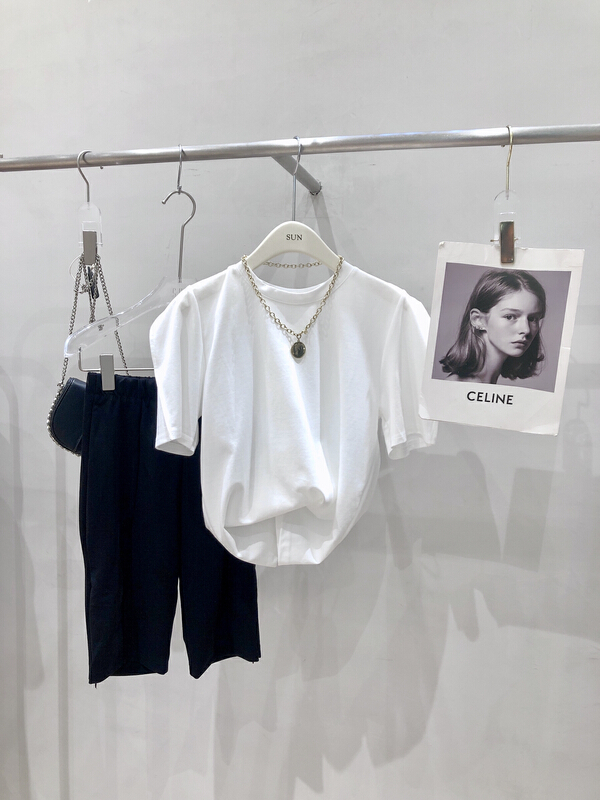 [sun] Korean casual simple fashion short sleeve T-shirt t311\y