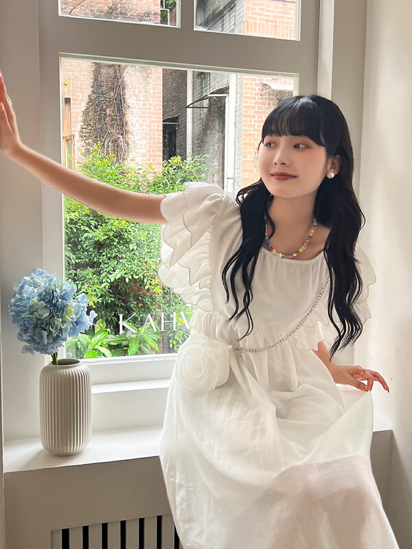 [rong'er family] Korean sweet loose dress (with bag) 92305\hjy