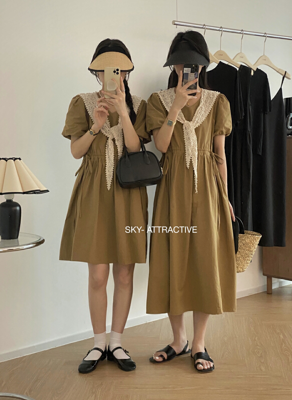 [sky] French temperament simple lady long dress (with cape) 19330-1\hbx
