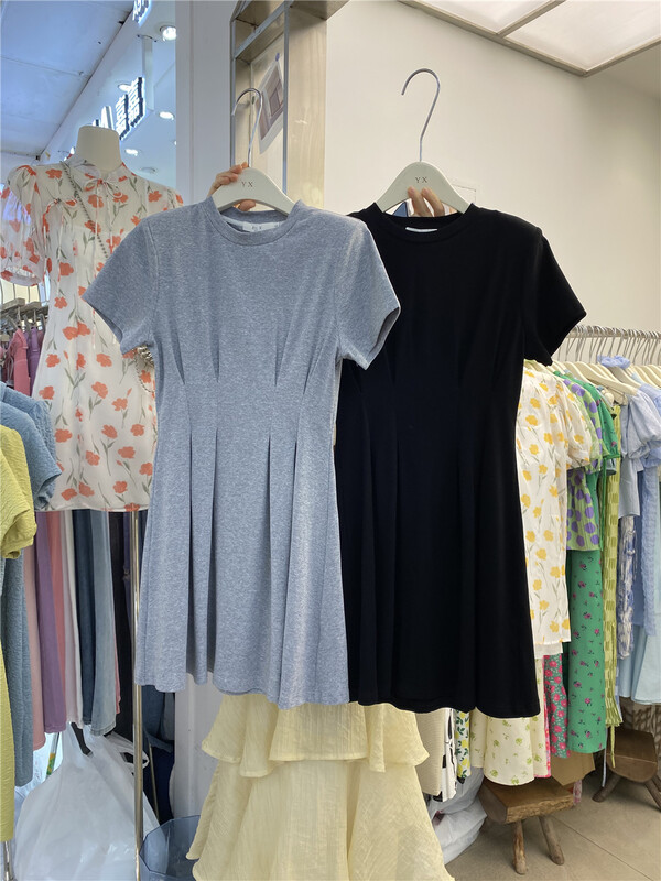 [y.x] Korean round neck waist dress 6011\hjy