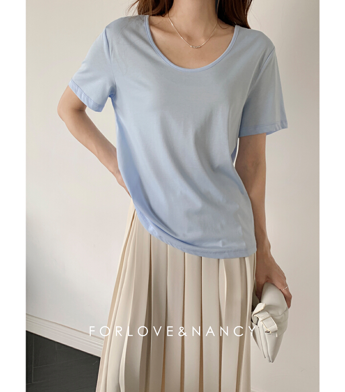 [FN] simple and versatile solid short sleeve T-shirt nb2tsaa379\cqw