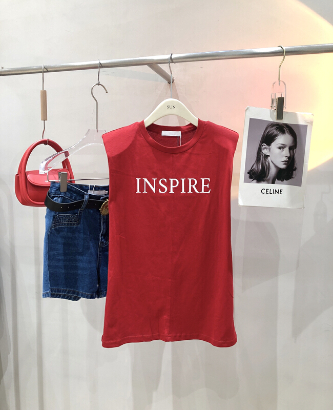 [sun] simple casual letter vest / suspender (vest only) t83151\hyy