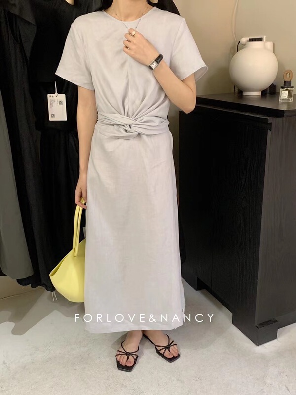 [forlove&nancy] fresh design pure color dress (with lining) (pure white with lining of the same color, other colors without lining) lb2lbg188n\cqw