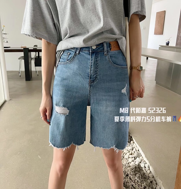 [M8 denim] Korean label design 5-point denim shorts 52326\lsl