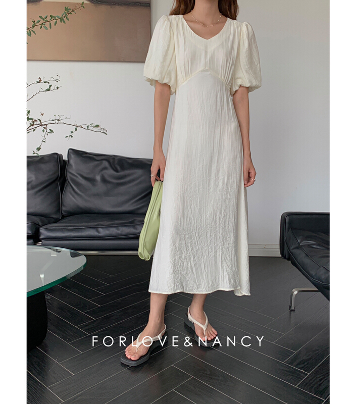 [forlove&nancy] summer sweet little fresh wind V-neck waist dress (with waist rope) nb2la4465\cqw