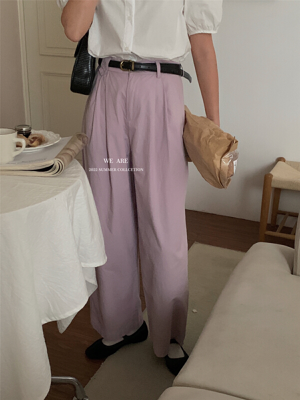 [we are] Korean version High Waist Wide Leg casual pants 80066\zjy